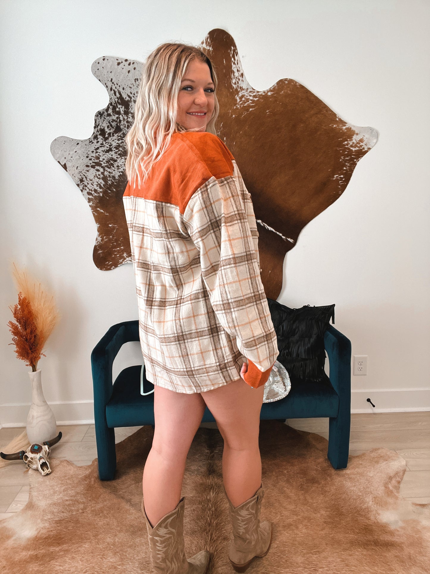 Rust Corduroy Flannel