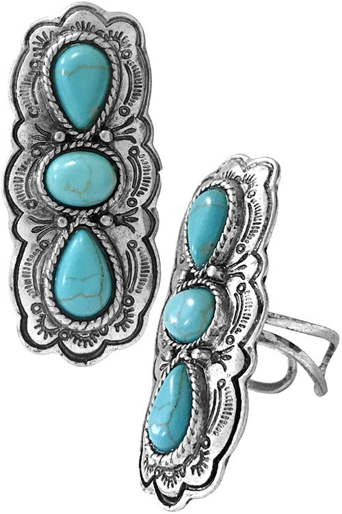Three Stone Turquoise Ring