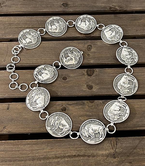 Buffalo Coin Concho Belt
