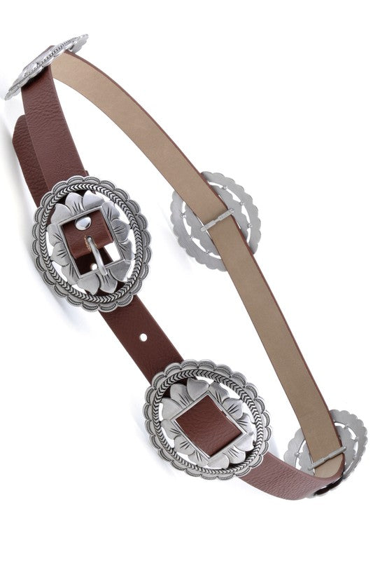 Oval Floral Concho Belt