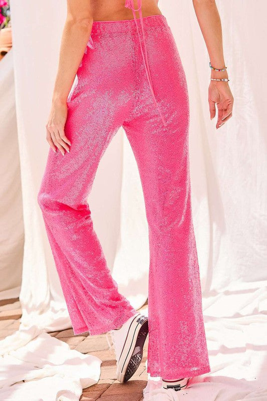 Neon Pink Sequin Pants
