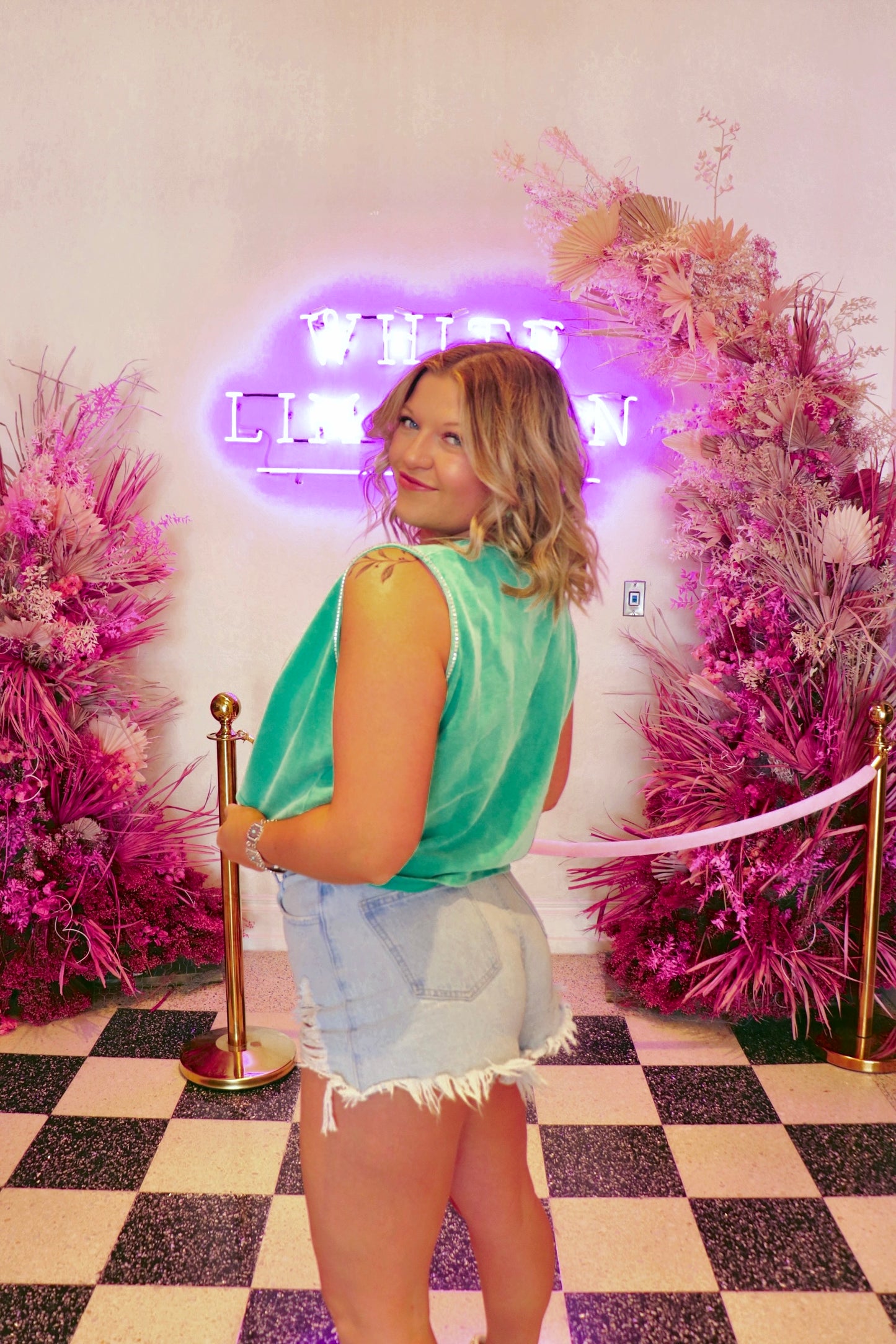 Kelly Green Sparkle Top