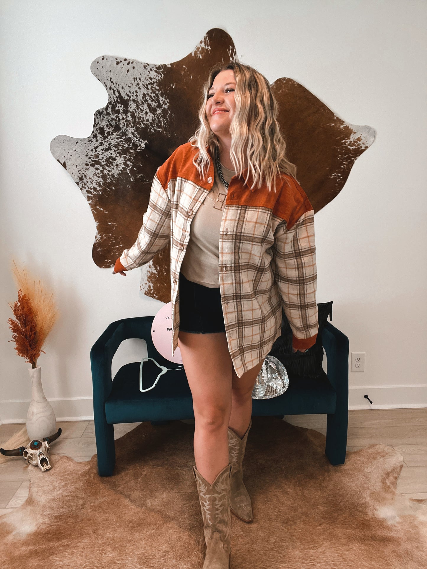 Rust Corduroy Flannel