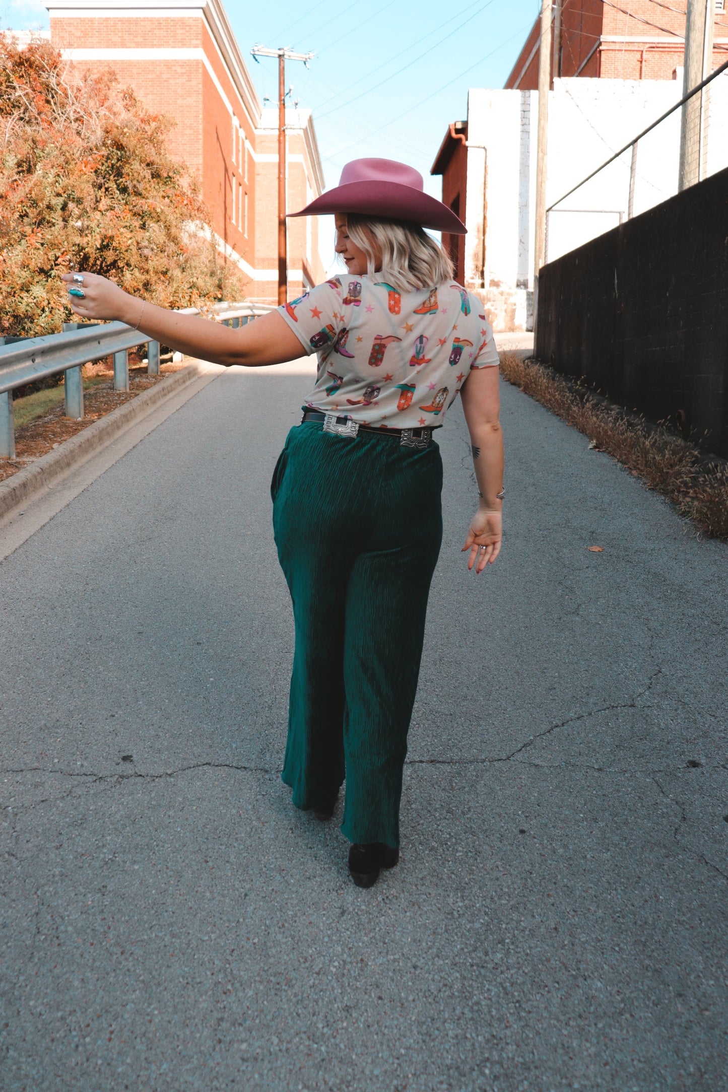 Velvety Green Flow Pants