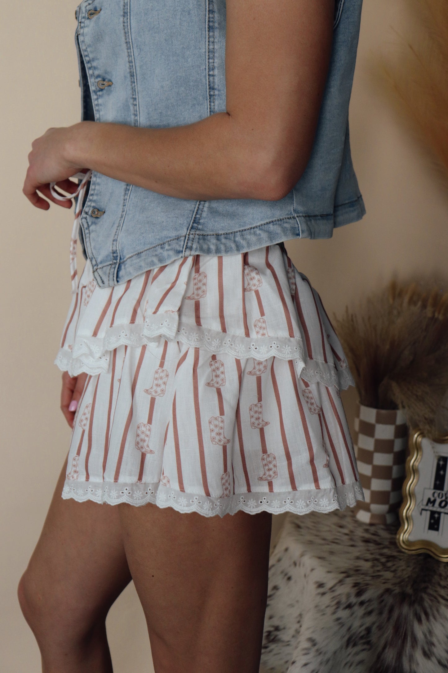 Ruffled Boot Skort