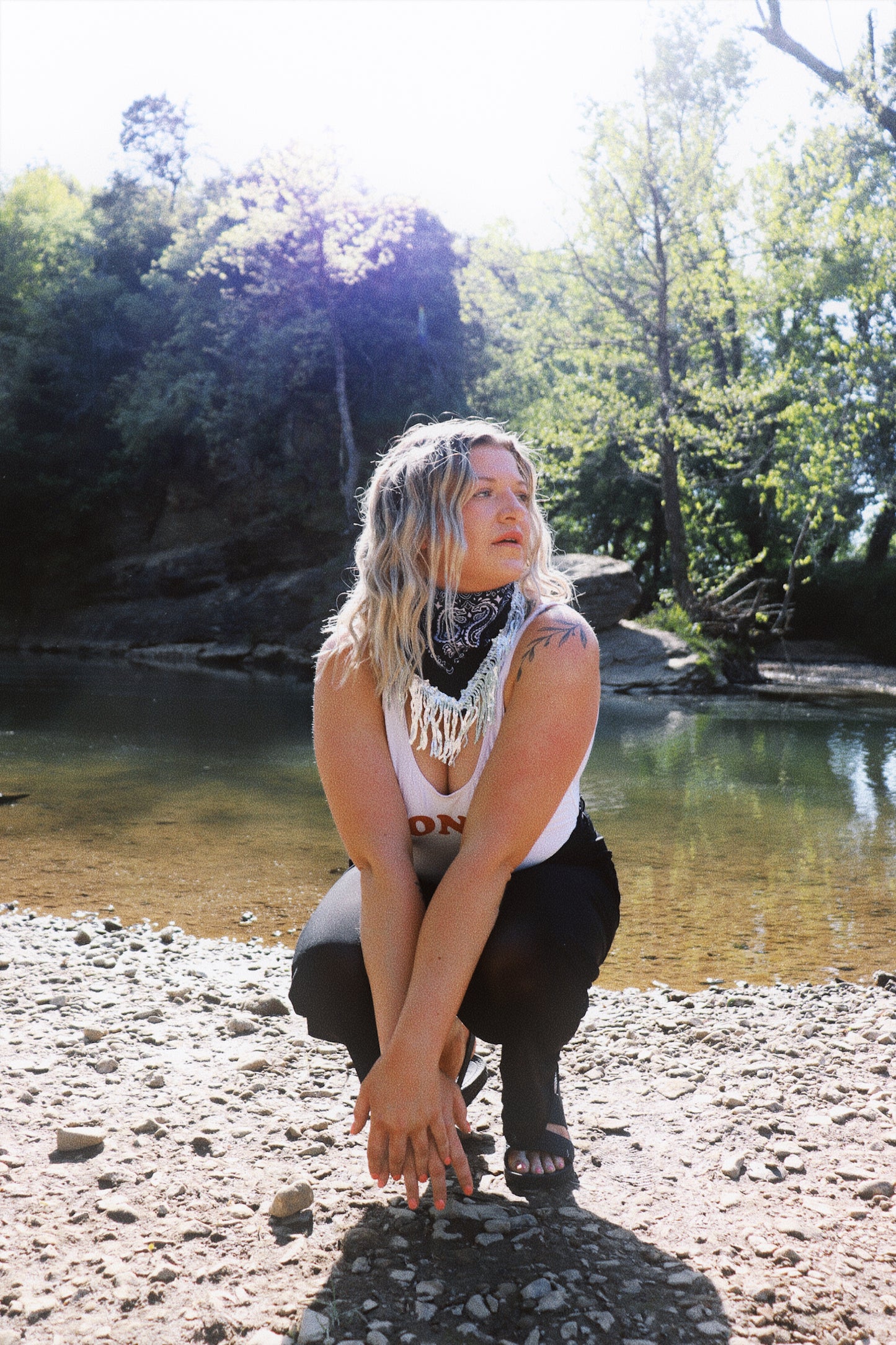 Black Stretch Mesh Pants