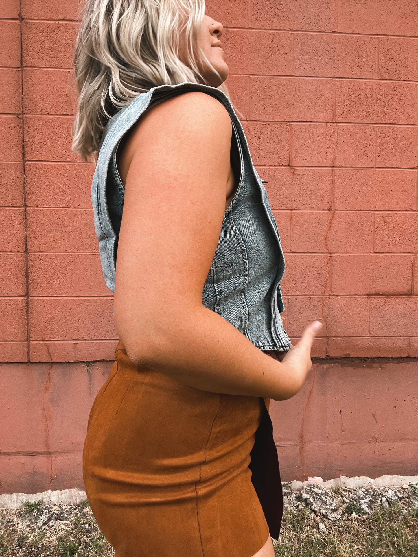 Millie Denim Crop Vest