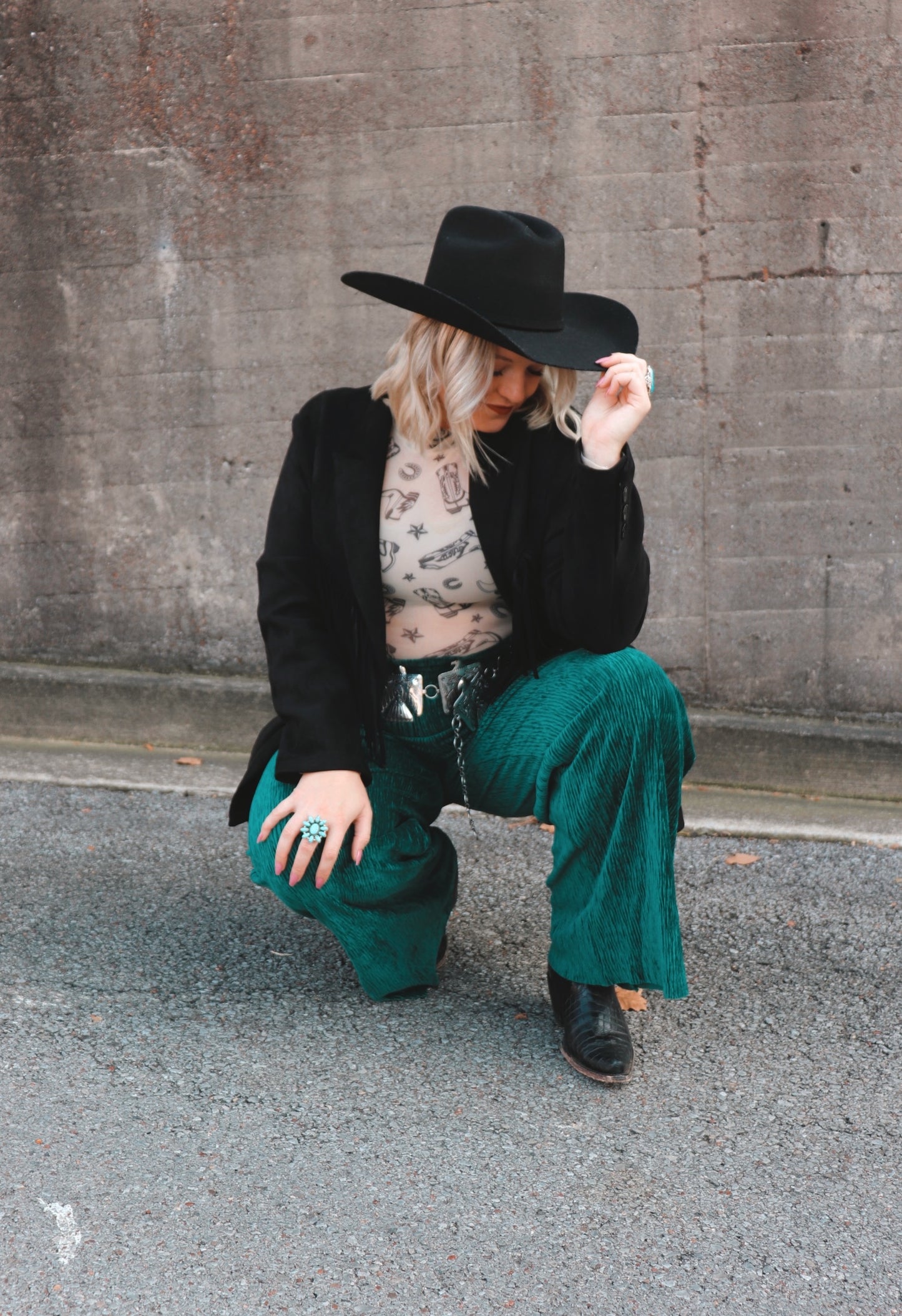 Velvety Green Flow Pants