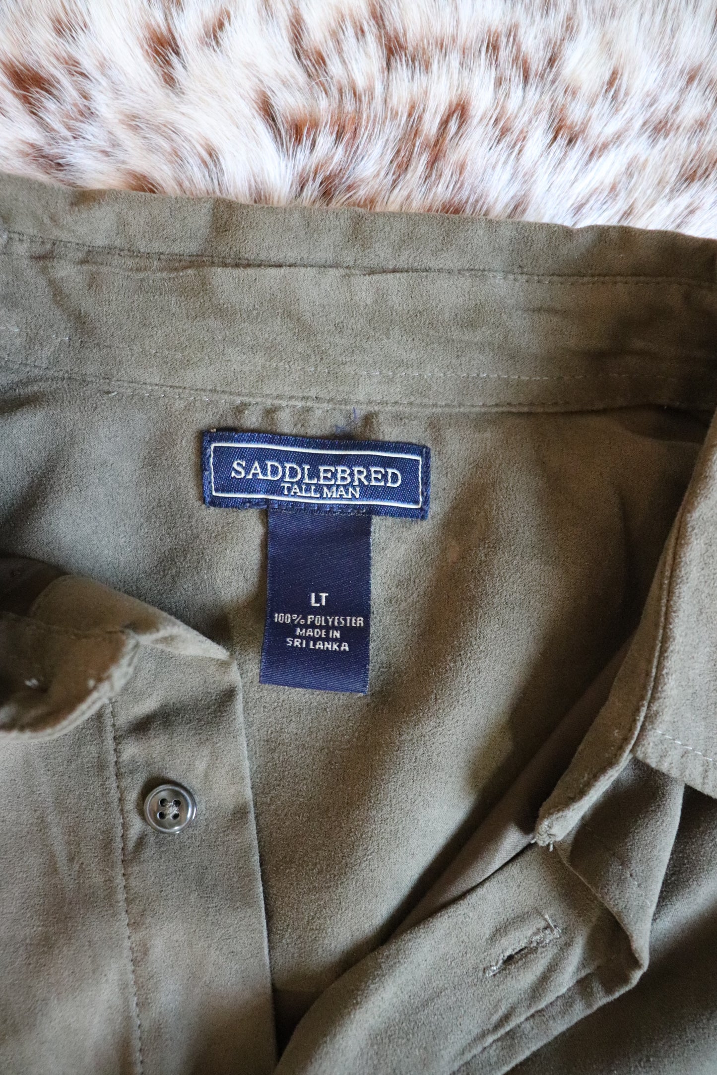 Olive Green Suede Button Up