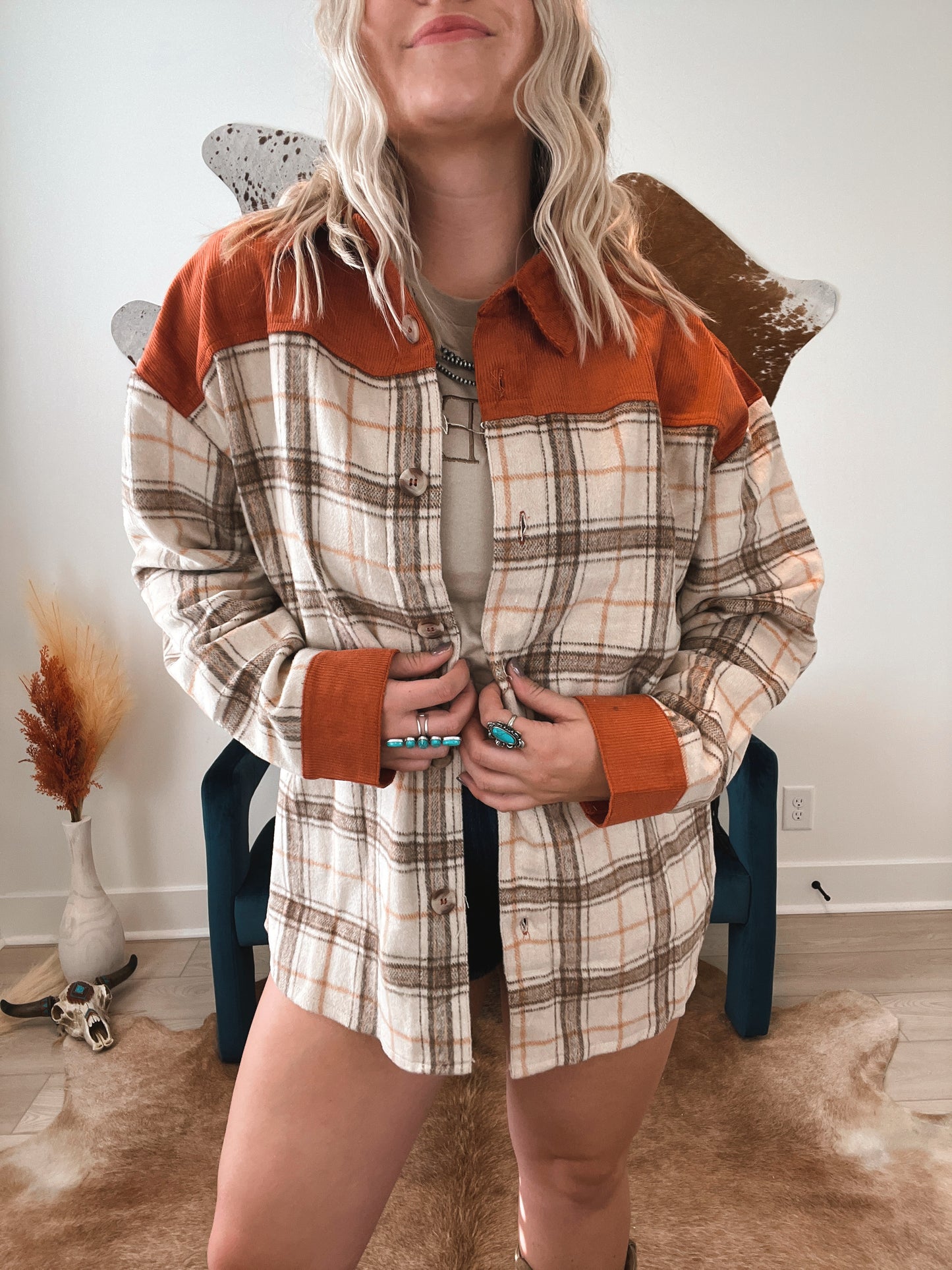 Rust Corduroy Flannel