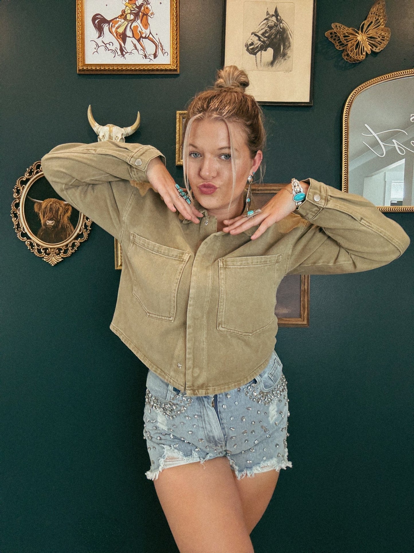 Kat Green Crop Jacket