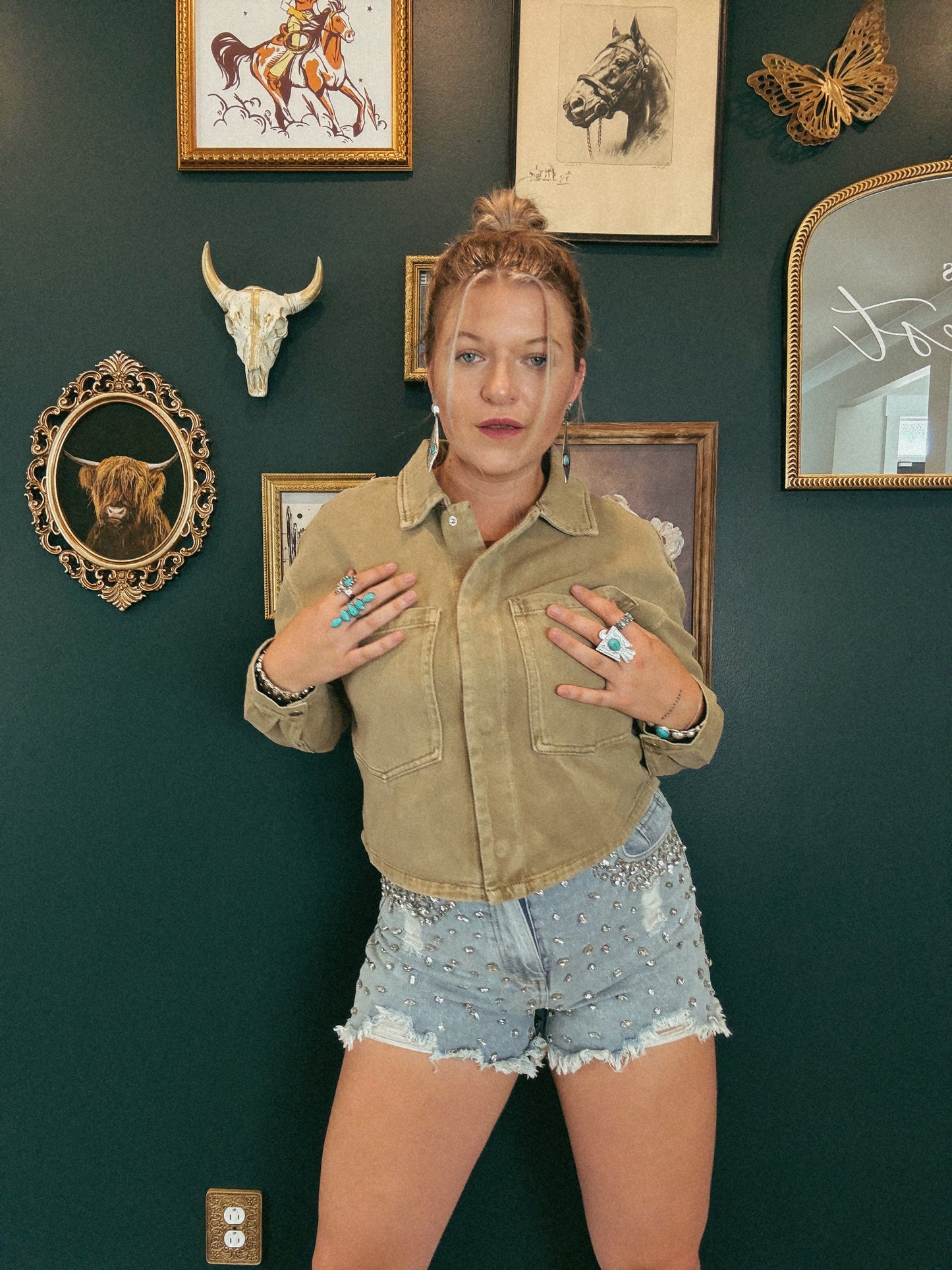 Kat Green Crop Jacket