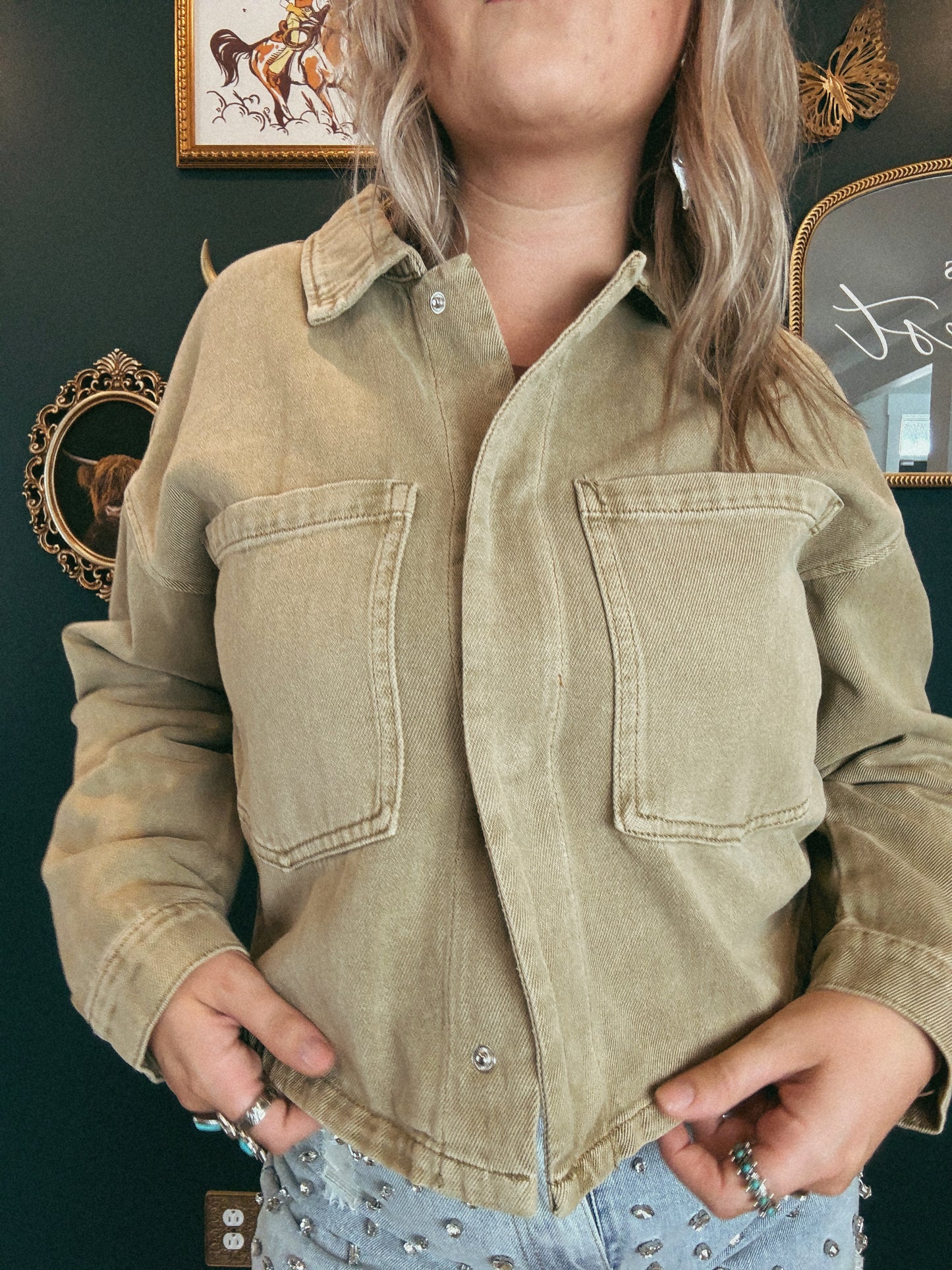 Kat Green Crop Jacket