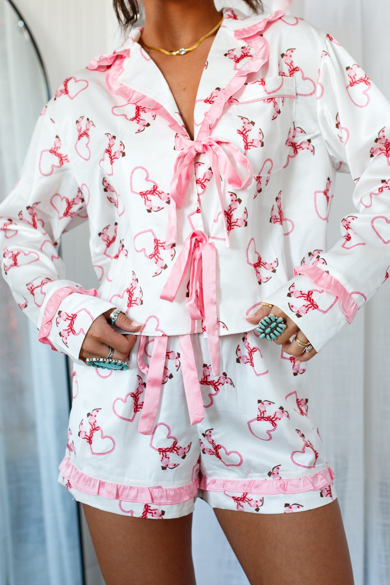 Boots & Hearts Pajama Set