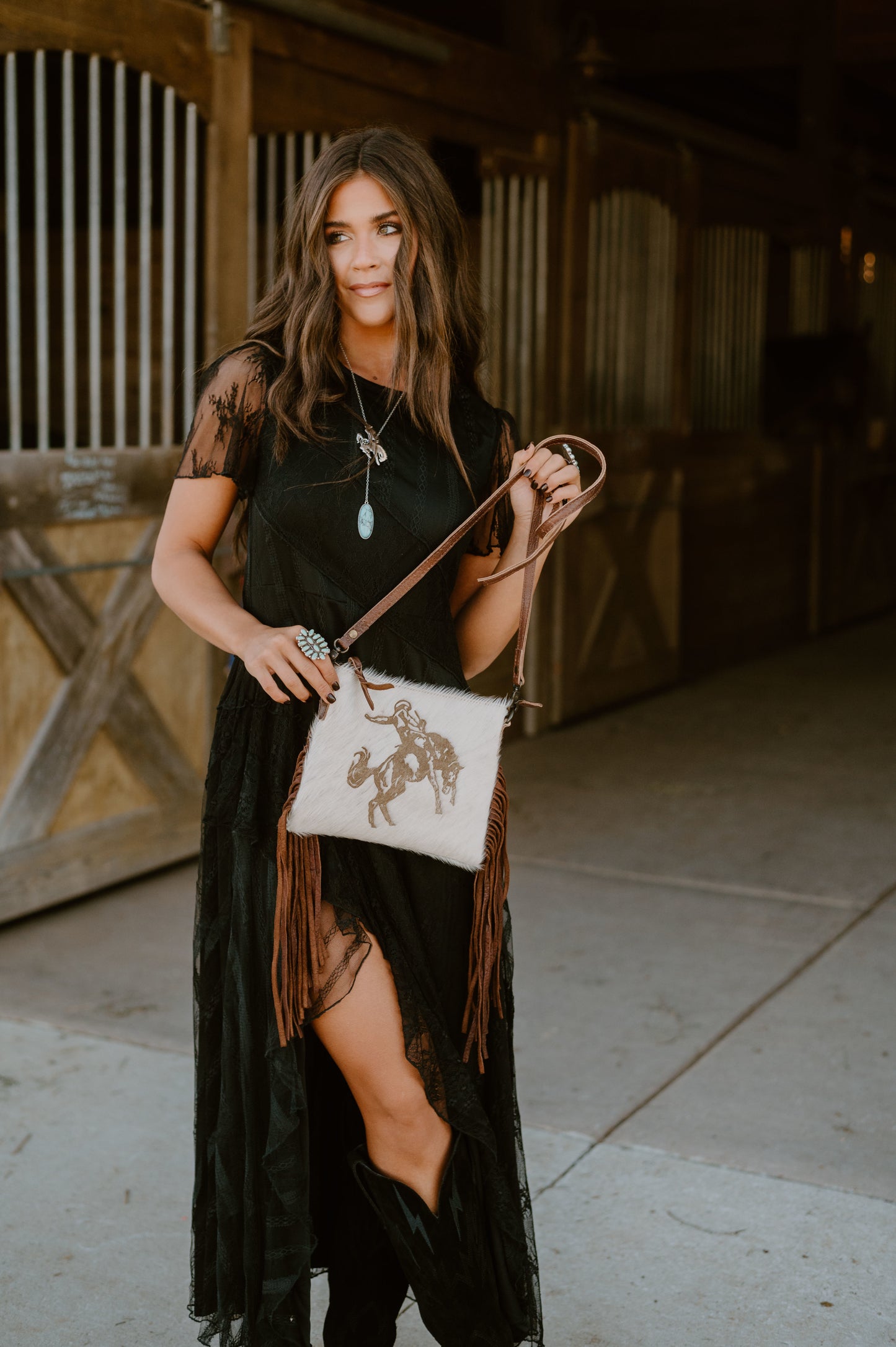 Rodeo Cowhide Fringe Purse