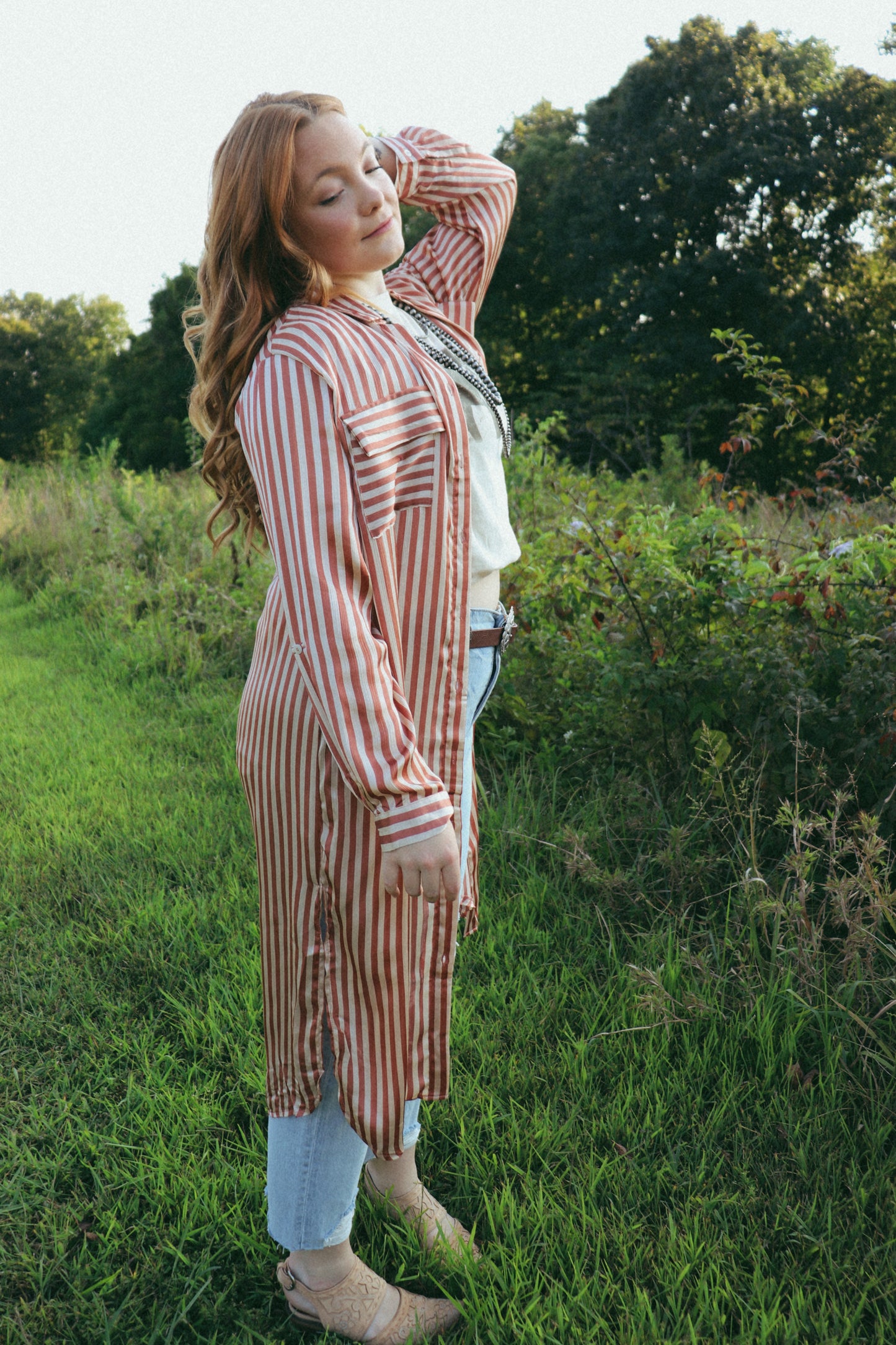 Dusty Rose Button Up Top