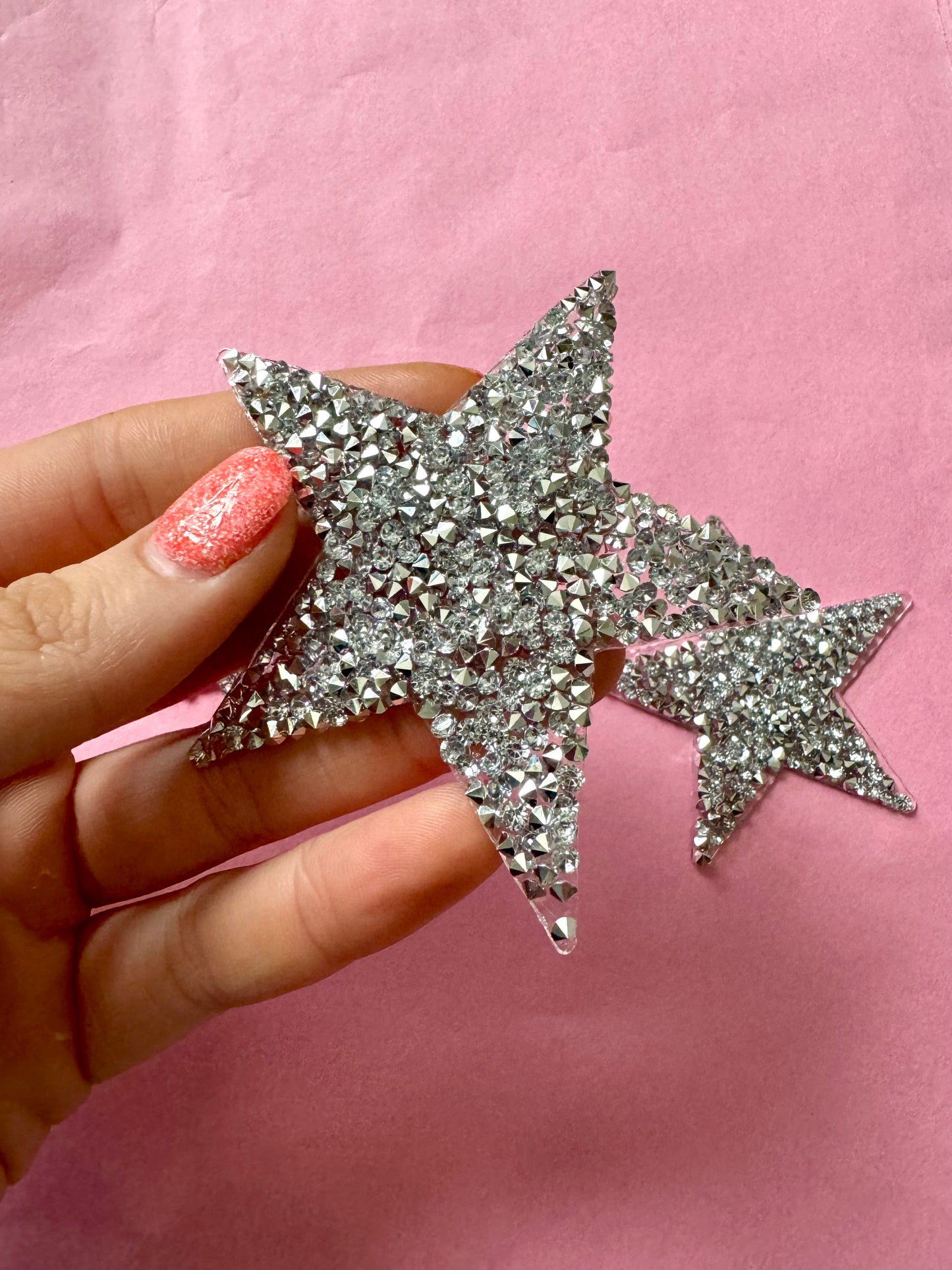 Silver Rhinestone Star Patch