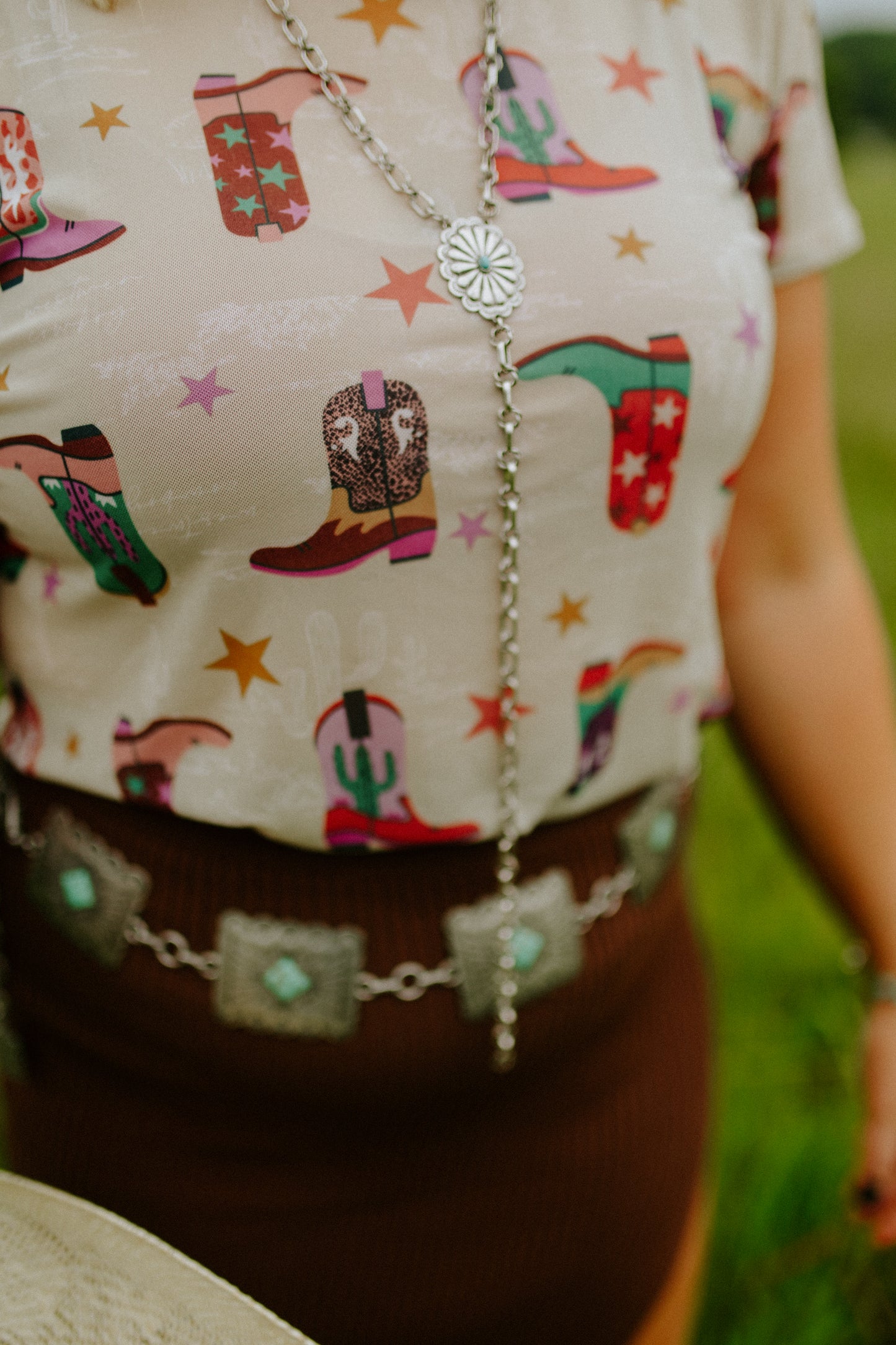 Western Boots Mesh Tee