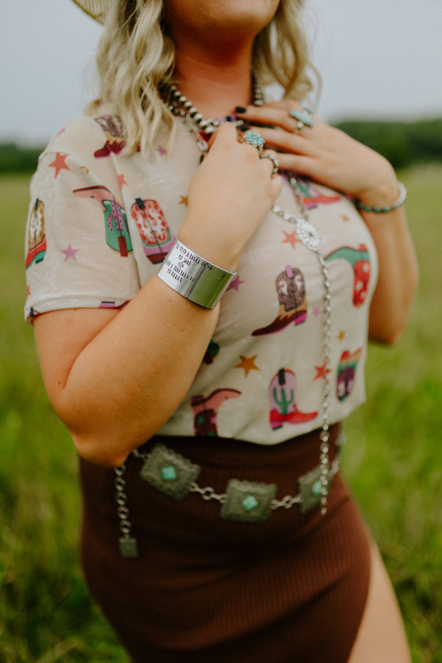 Western Boots Mesh Tee