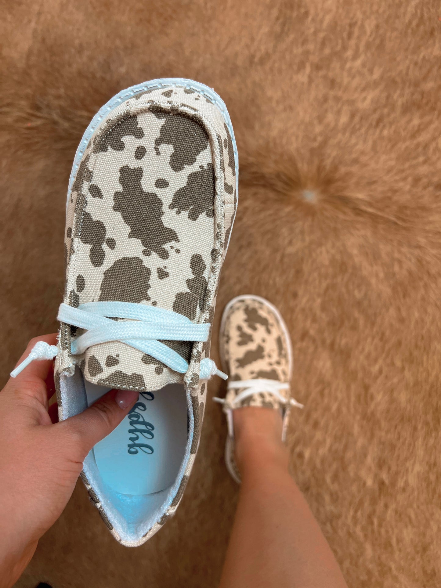 Cow Print Slip on Shoes