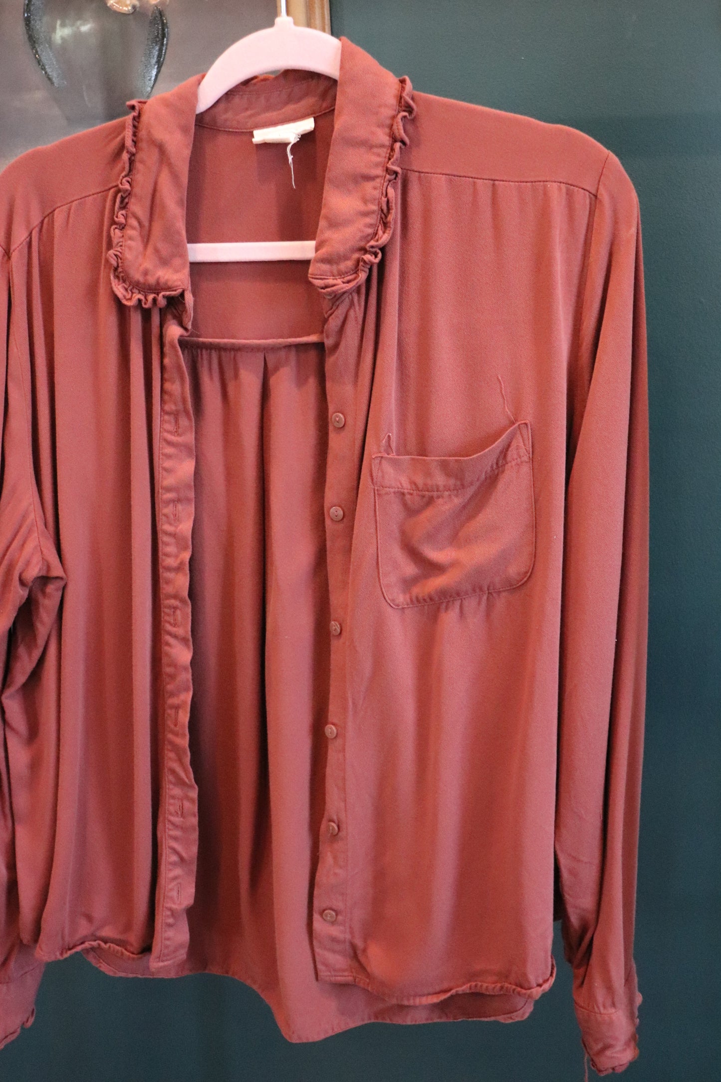 Ana Rust Ruffle Top
