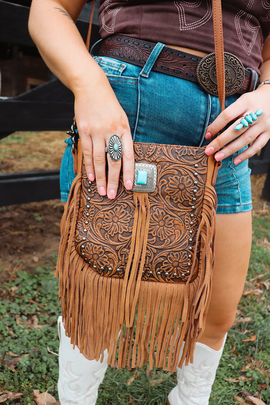 Montana West Tooled Concho Crossbody