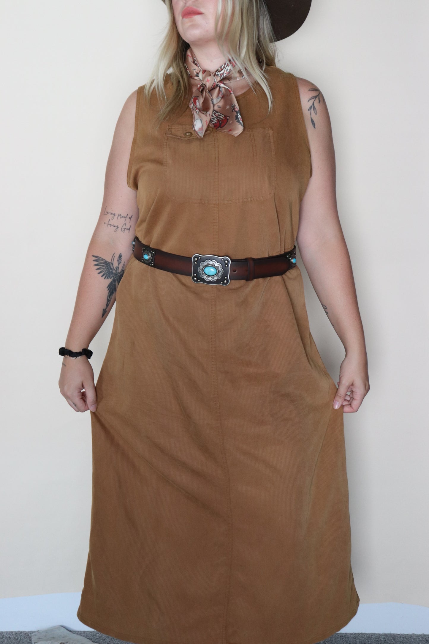 Vintage Carmel Maxi Dress