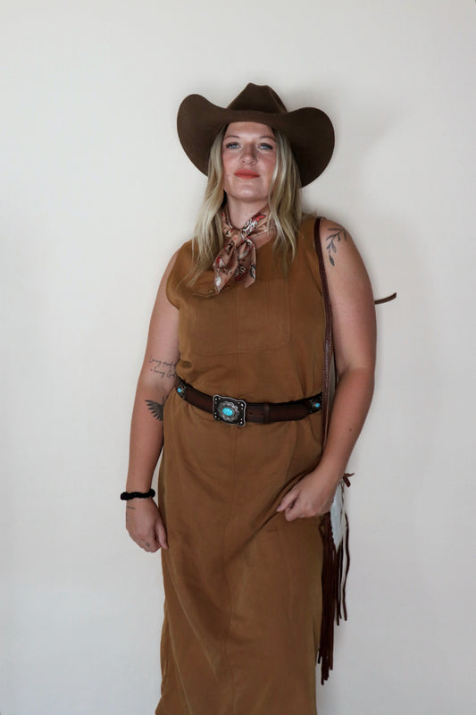 Vintage Carmel Maxi Dress