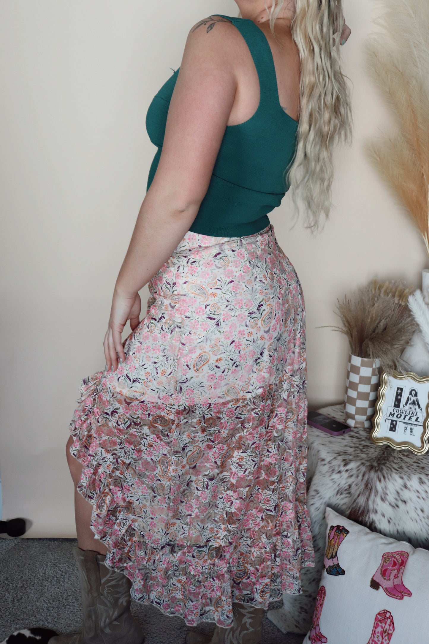 Floral Paisley Maxi Skirt