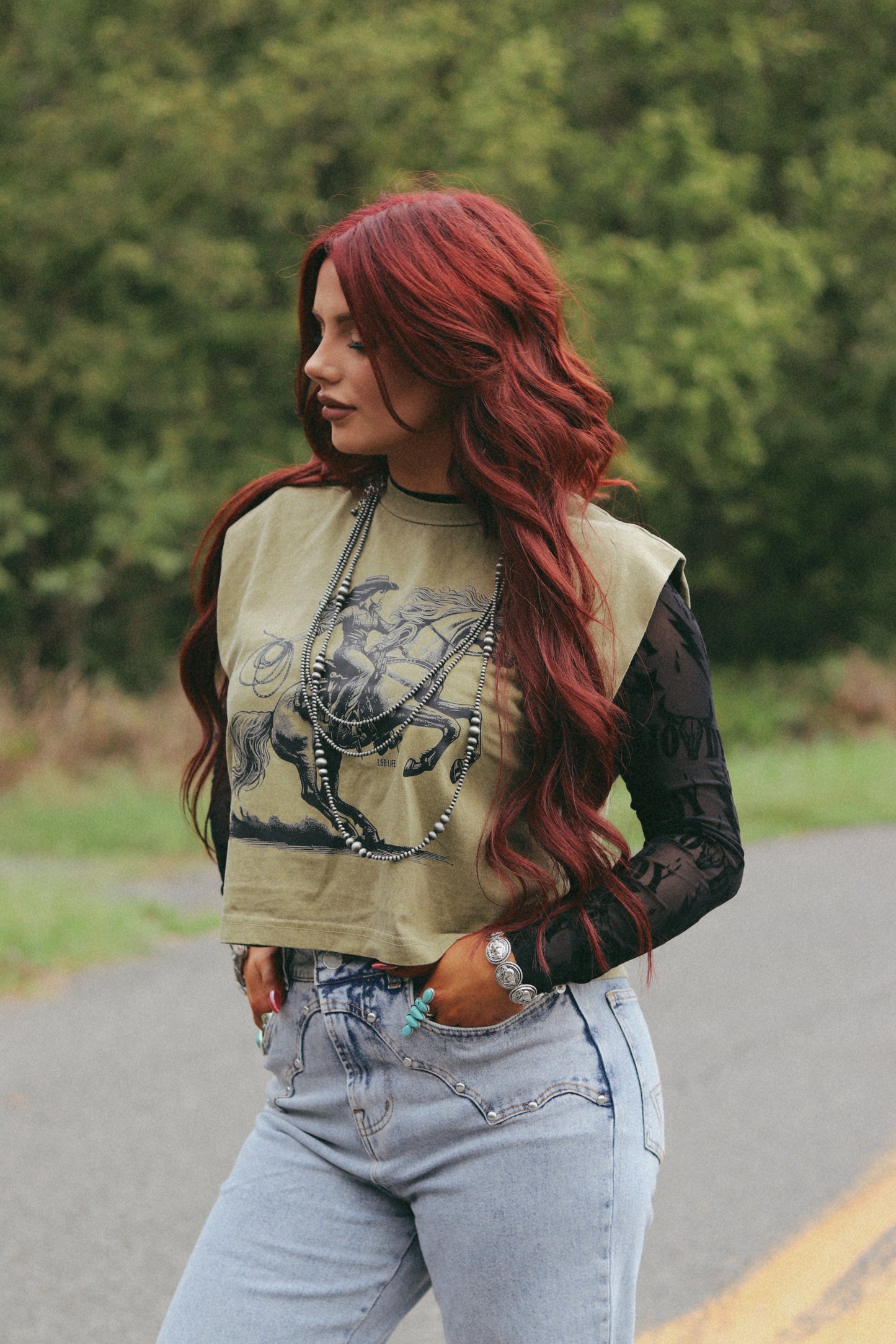 Thunder Roll Mesh Top