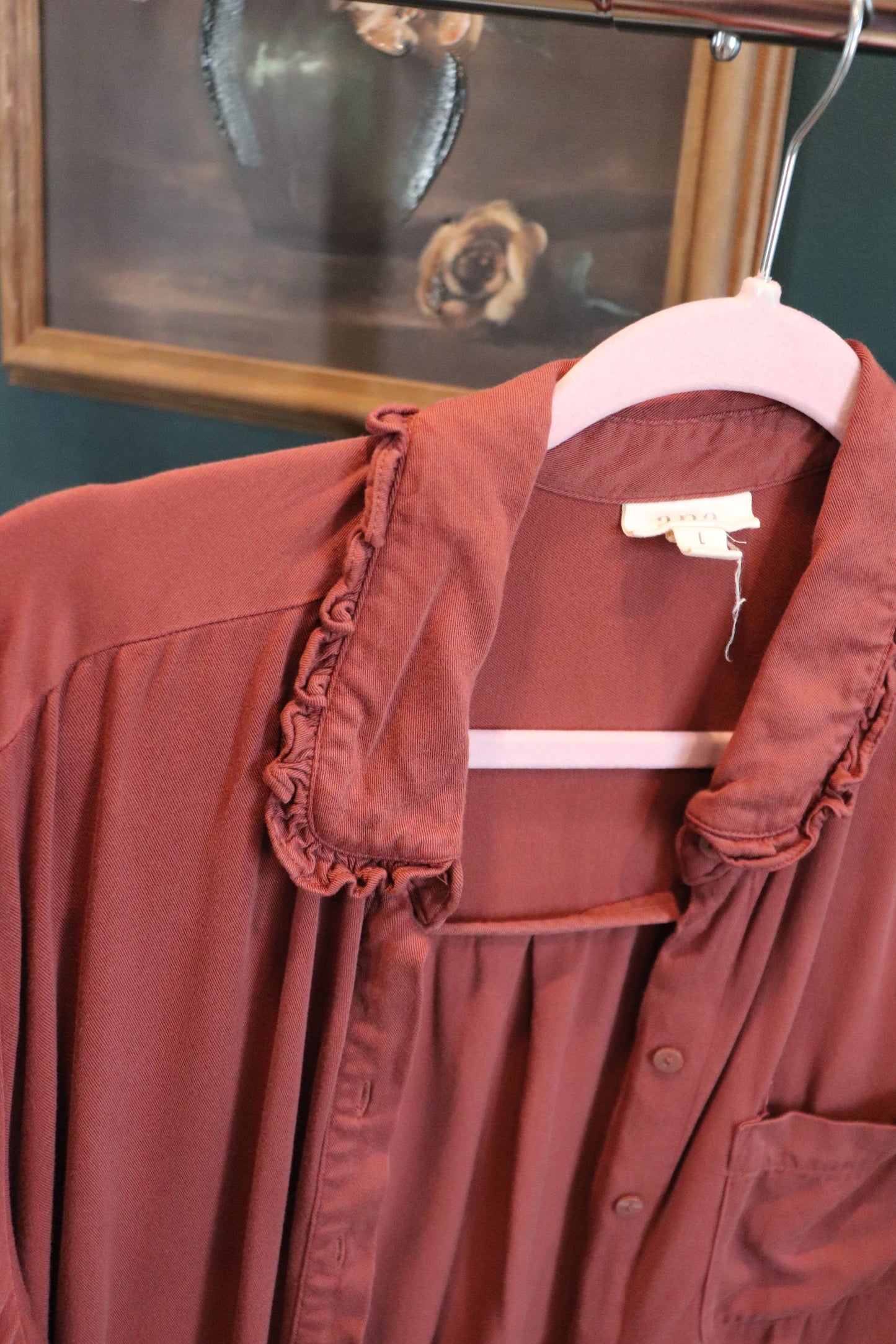 Ana Rust Ruffle Top