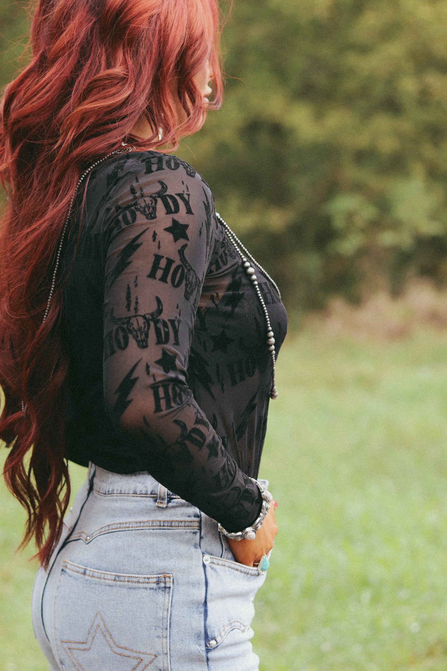 Thunder Roll Mesh Top