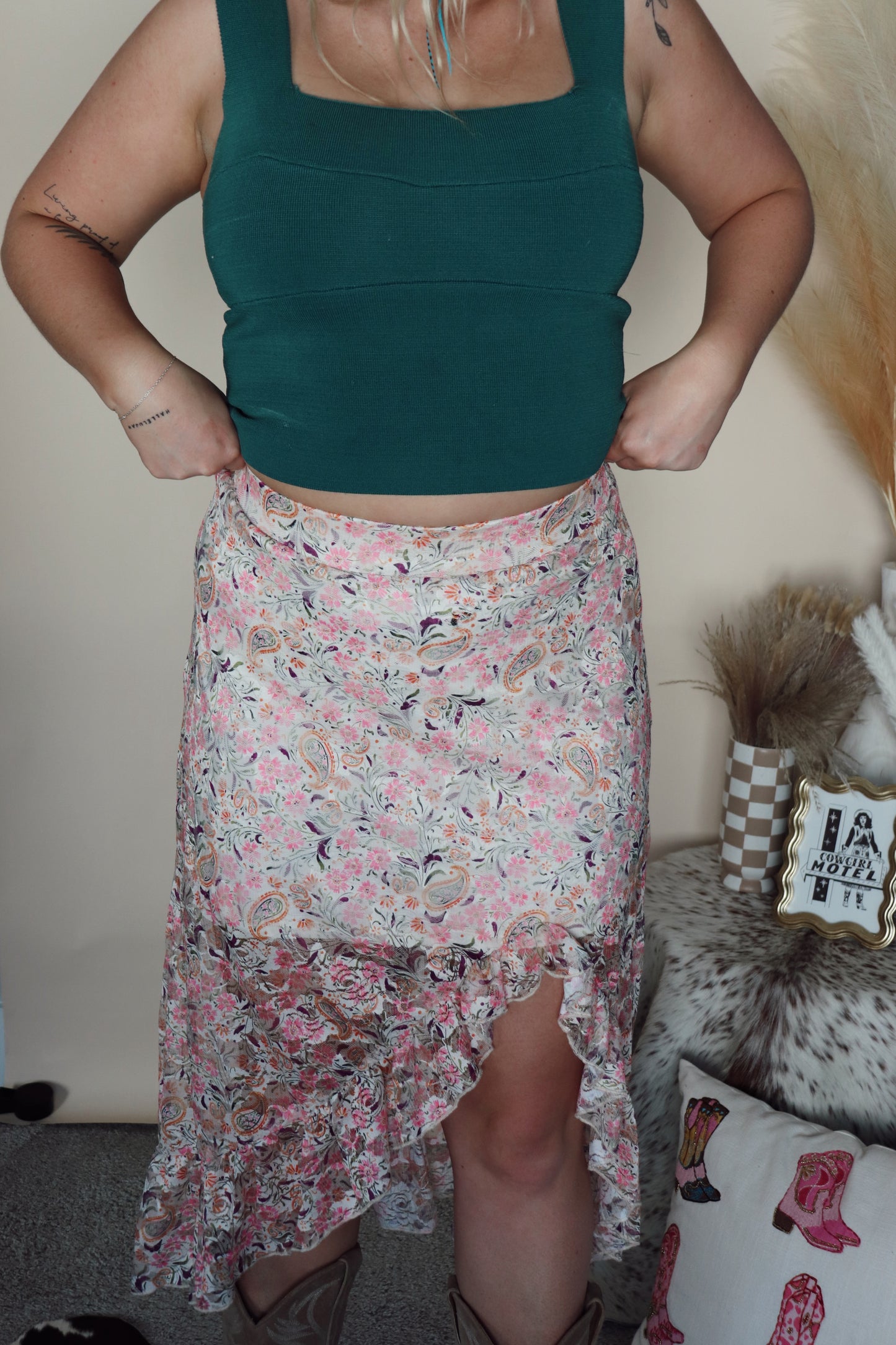 Floral Paisley Maxi Skirt