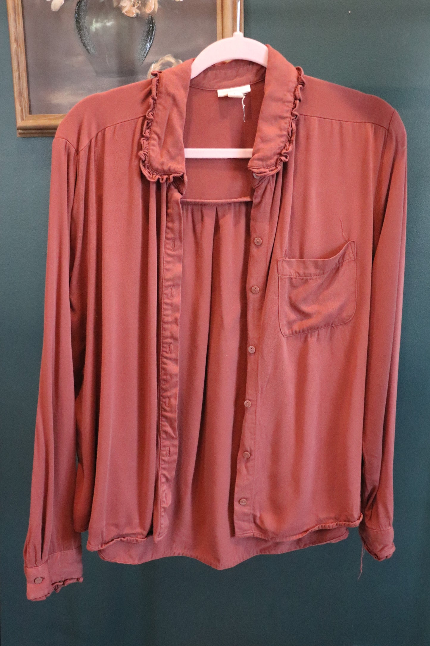 Ana Rust Ruffle Top