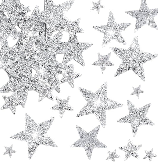 Silver Rhinestone Star Patch