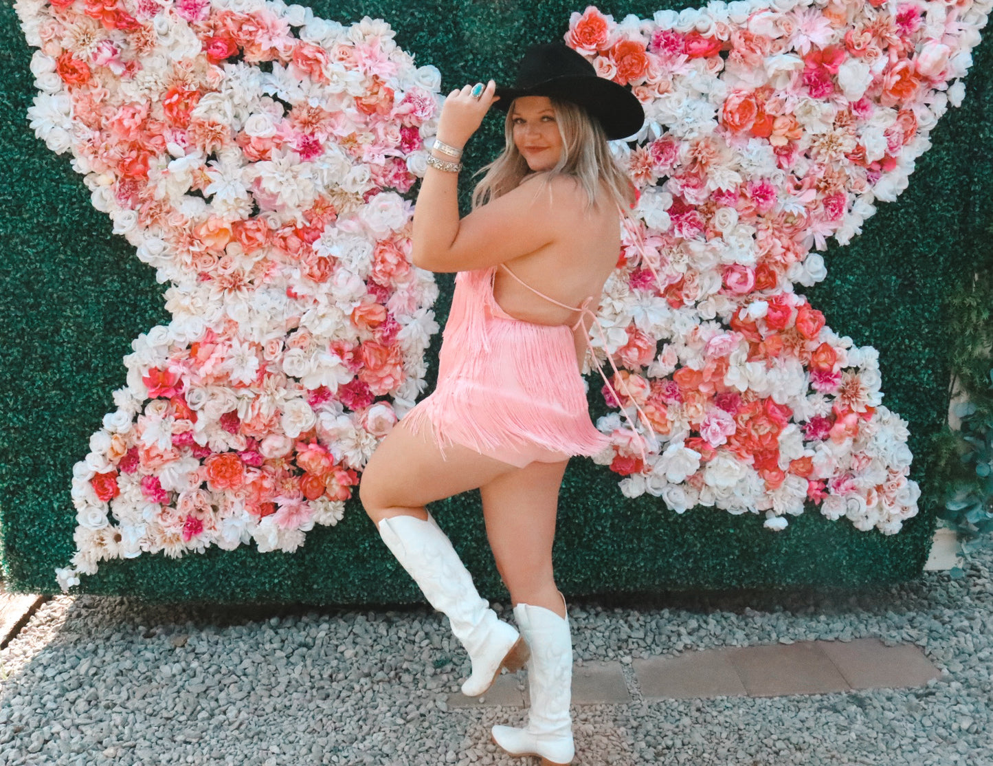 Pink Fringe Romper