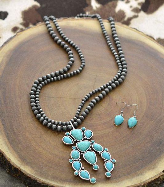 Turquoise Western Necklace Set