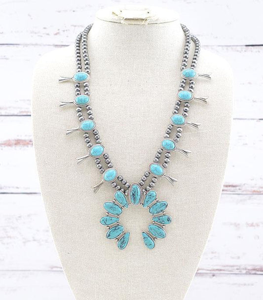 Turquoise Squash Blossom Necklace